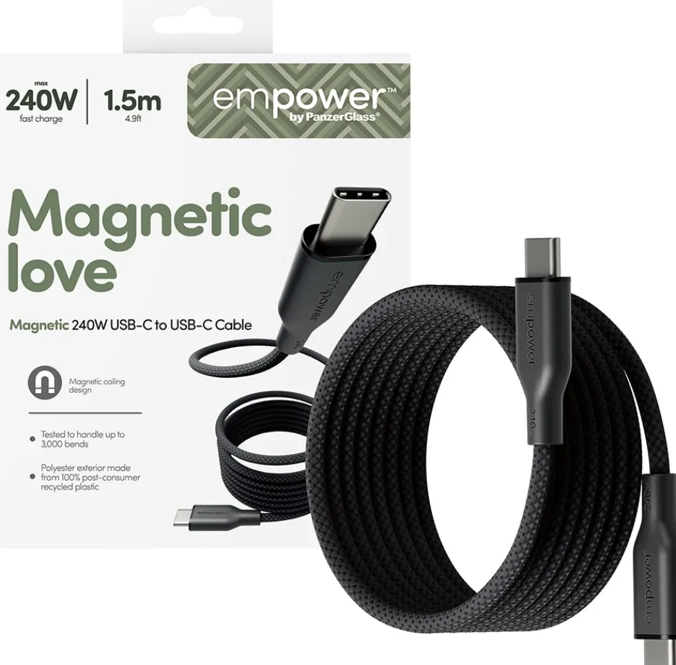 empower by PanzerGlass Magnetic - USB-kabel - USB-C (hane) till