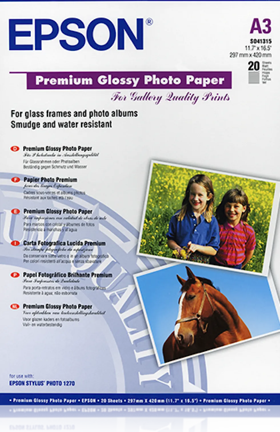 Epson Premium - Blank - A3 (297 x 420 mm) - 255 g/m² - 20 ark