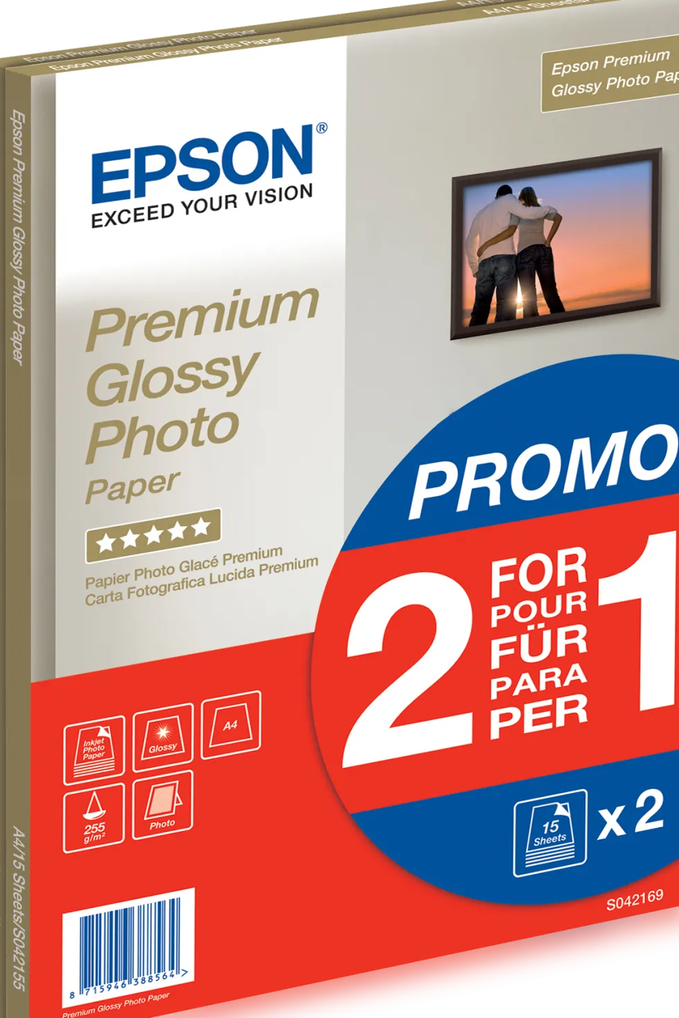 Epson Premium Glossy Photo Paper BOGOF - Blank - A4 (210 x 297