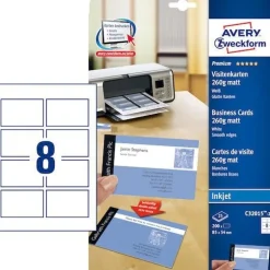 Etikett AVERY card 85x54mm 200/fp
