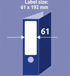 Etikett AVERY för bred pärmrygg 192x61mm, 100/fp