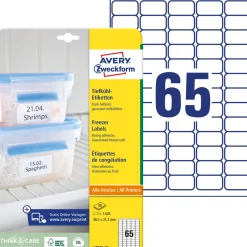 Etikett AVERY Freezer 38,1x21,2 1625/fp