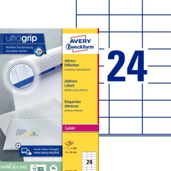 Etikett AVERY Laser 70x36mm 2400/fp