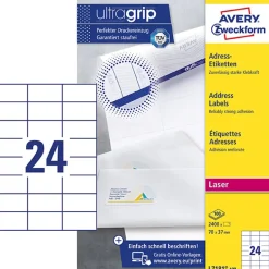 Etikett AVERY Laser 70x37mm 2400/fp