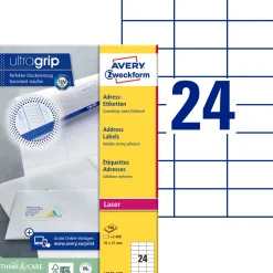Etikett AVERY Laser 70x37mm 2400/fp
