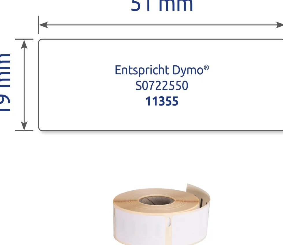 Etikett AVERY på rulle 19x51mm 500/fp