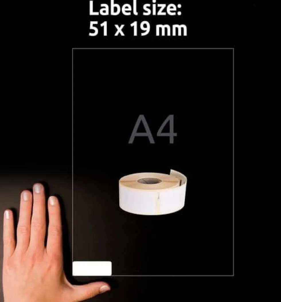 Etikett AVERY på rulle 19x51mm 500/fp