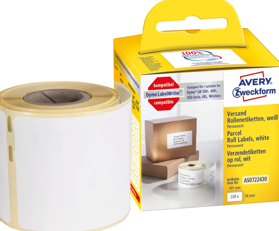 Etikett AVERY på rulle 101x54mm 220/fp
