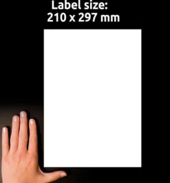 Etikett AVERY Slitst. 210x297mm 20/fp