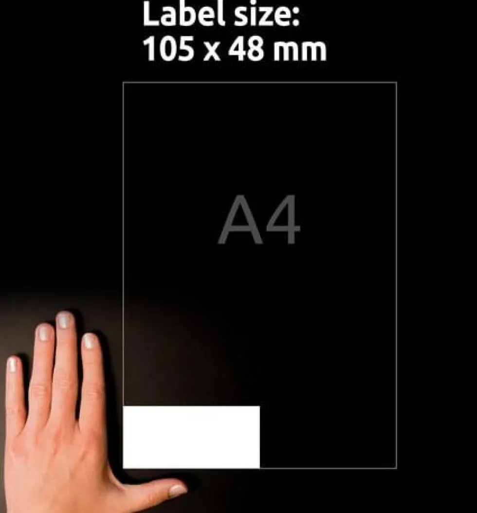 Etikett AVERY 105x48mm 1200/fp