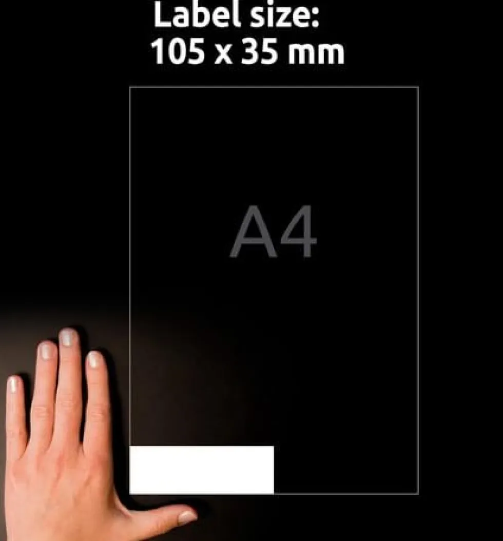 Etikett AVERY 105x35mm 1600/fp