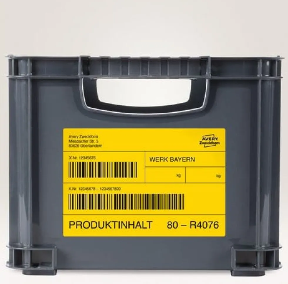 Etikett AVERY 210x148mm gul 40/fp