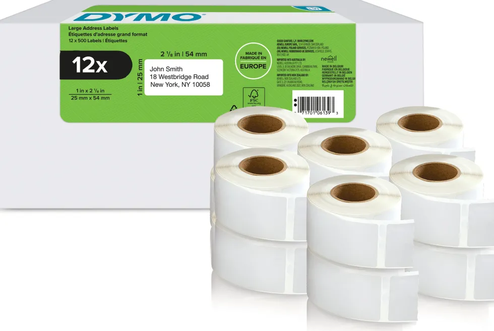 Etikett DYMO LW Retur 25x54mm 12rl/krt