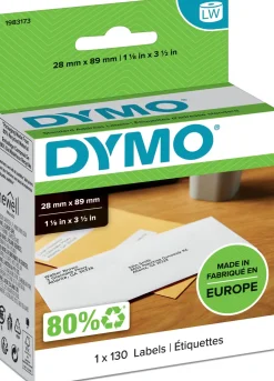 Etikett DYMO LW 450, 28x89mm, 130/FP