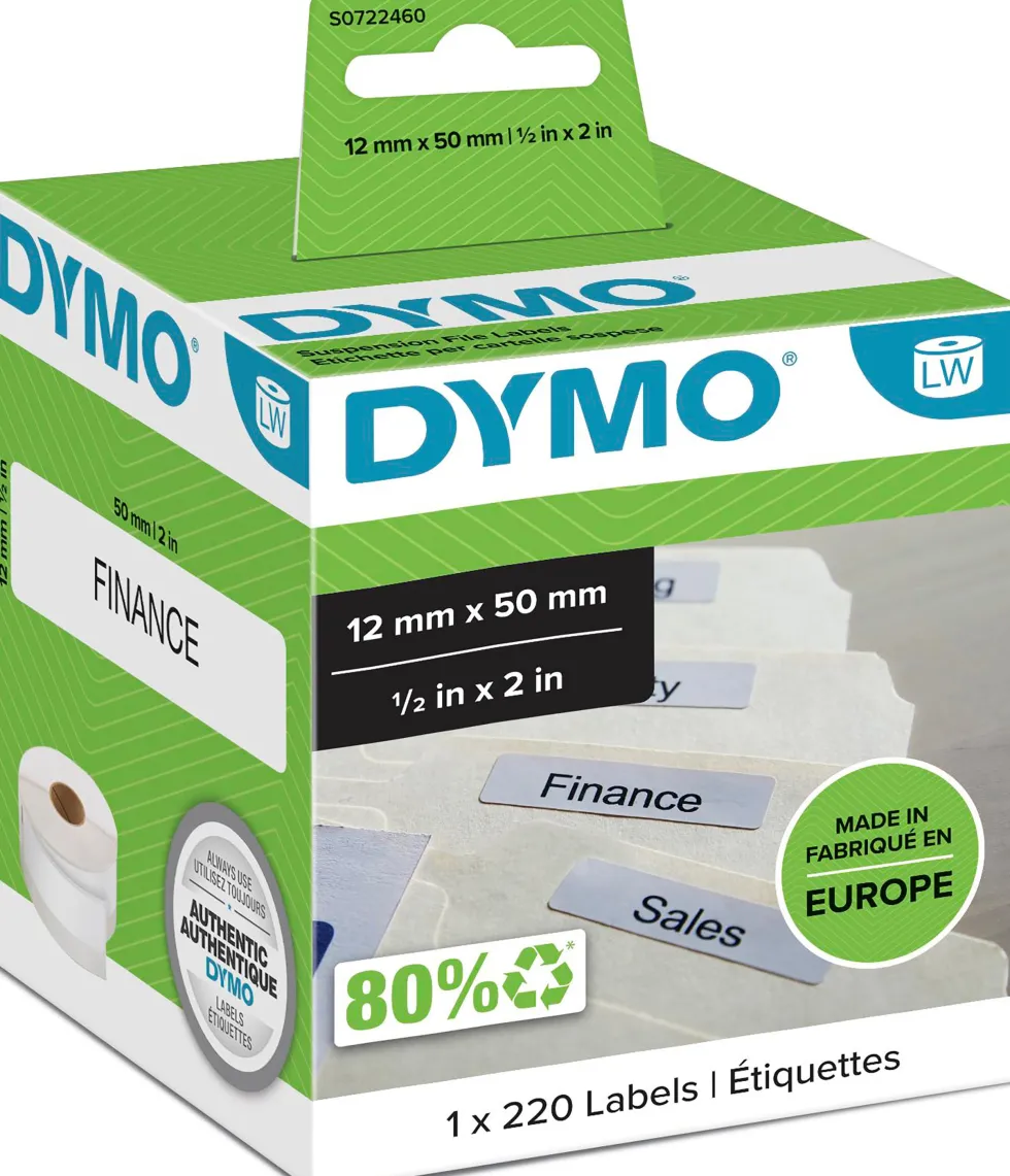 Etiketter Dymo LW Hängmapp, 50x12mm, 220/fp