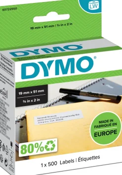 Etiketter Dymo LW Universal, vit, 19x51mm, 500/fp
