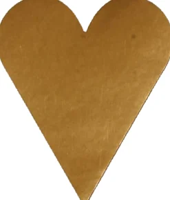 Etikett hjärta guld 40x48mm 1000/rl