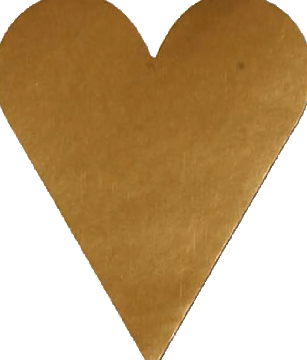 Etikett hjärta guld 40x48mm 1000/rl