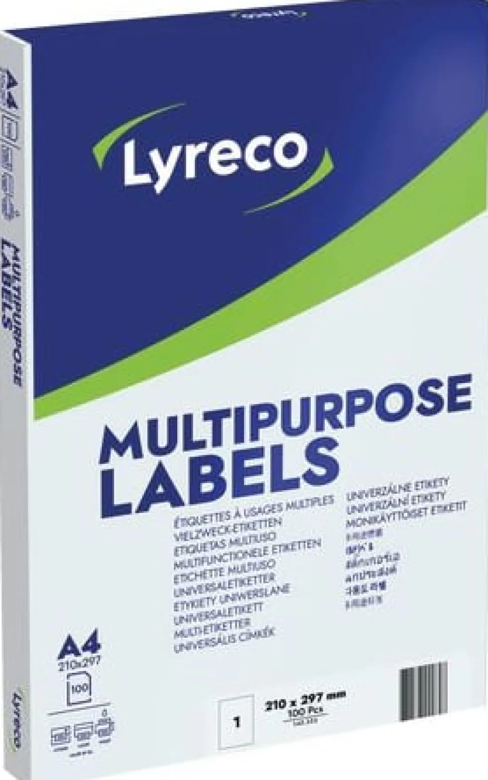 Etikett LYRECO 210x297mm 100/fp