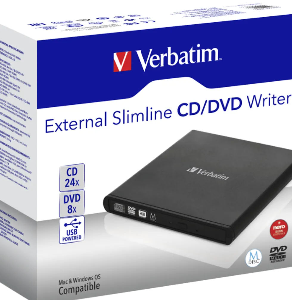 Ext. DVD-brännare VERBATIM USB 2.0