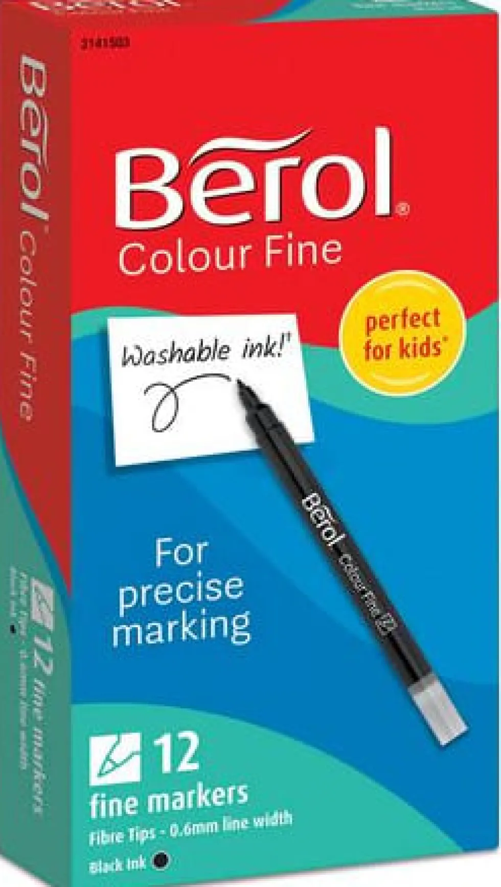 Fiberpenna BEROL Fine svart 12/fp