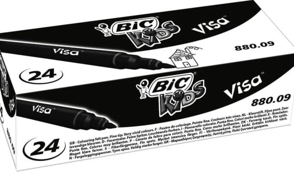 Fiberpenna BIC Kids Visa F svart 24/fp