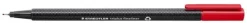 Fiberpenna STAEDTLER Triplus Röd, 0,3mm, 10st