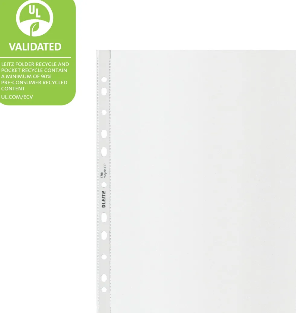 Ficka Leitz Recycle A4 klar präglad 25