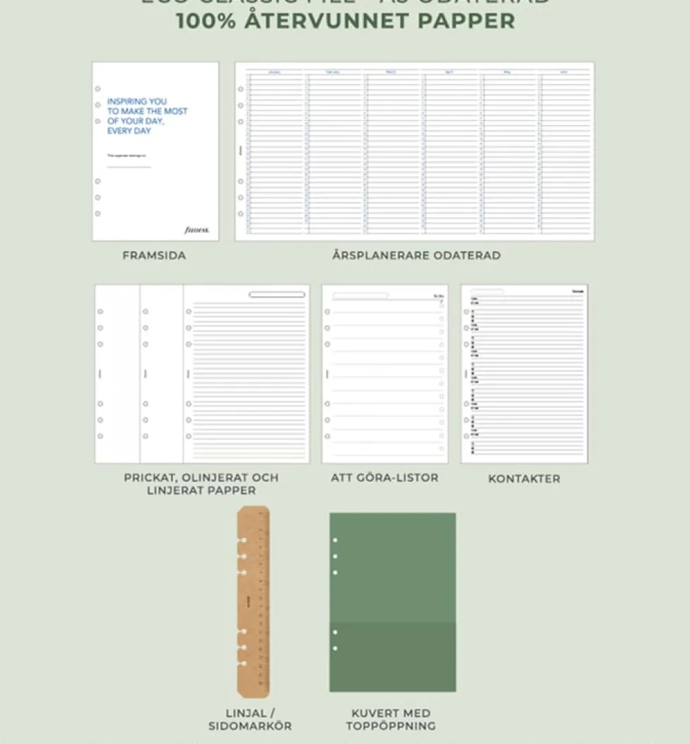 Filofax Eco Essential A5 Systemkalender Ebenholts