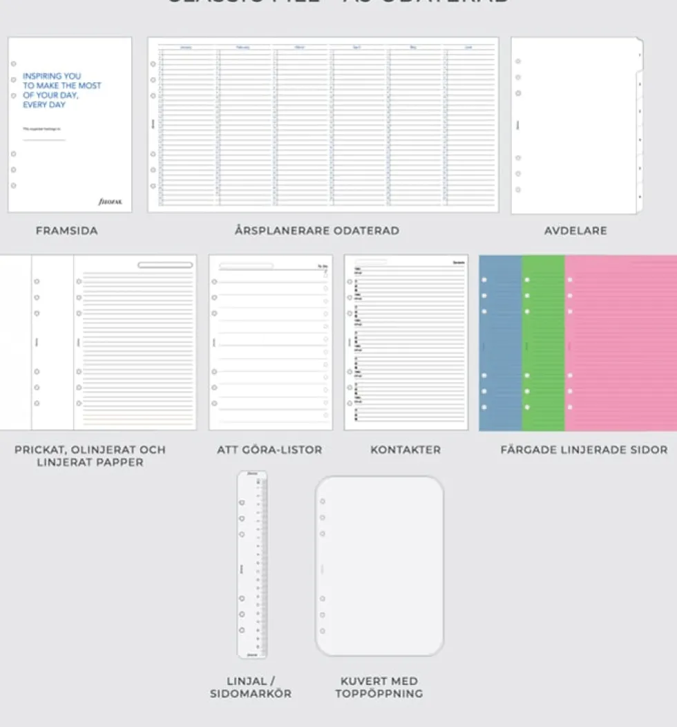 Filofax Finsbury Systemkalender A5 Gul