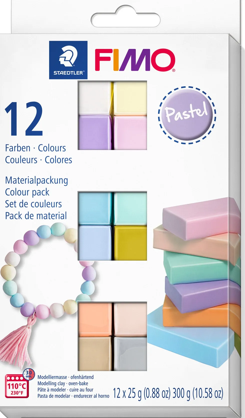 Fimo Soft set. 12 X ½ blok. Pastel