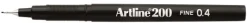 Fineliner Artline 200 Fine 0.4 svart