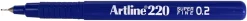 Fineliner Artline 220 SF 0.2 blå