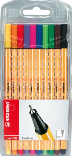 Fineliner penna STABILO Point88 set 10/FP