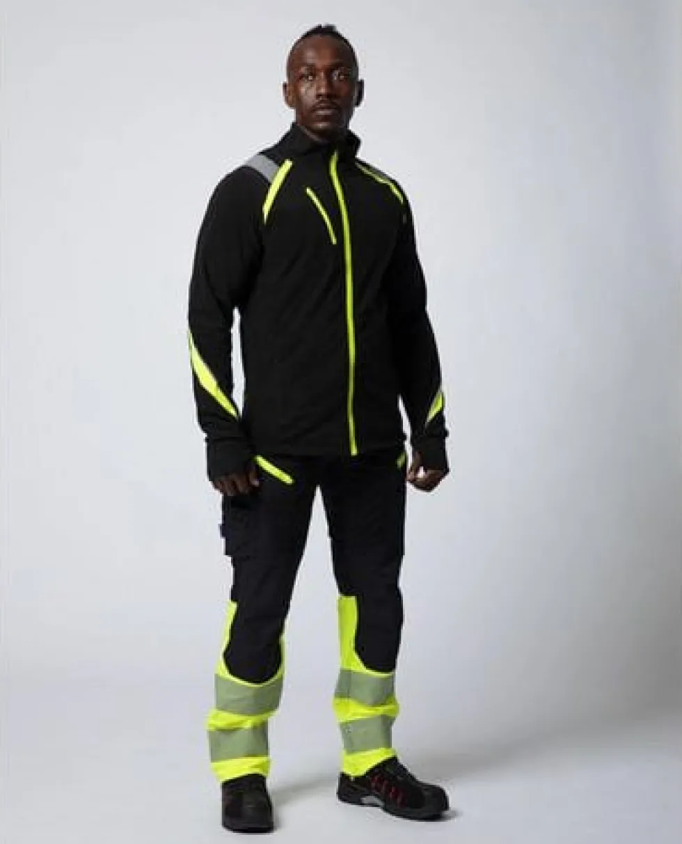 Fleecejacka PROJOB 2328 svart/gul XS