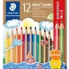 Färgblyertspenna Noris Jumbo 3-kantig ass (10+2)