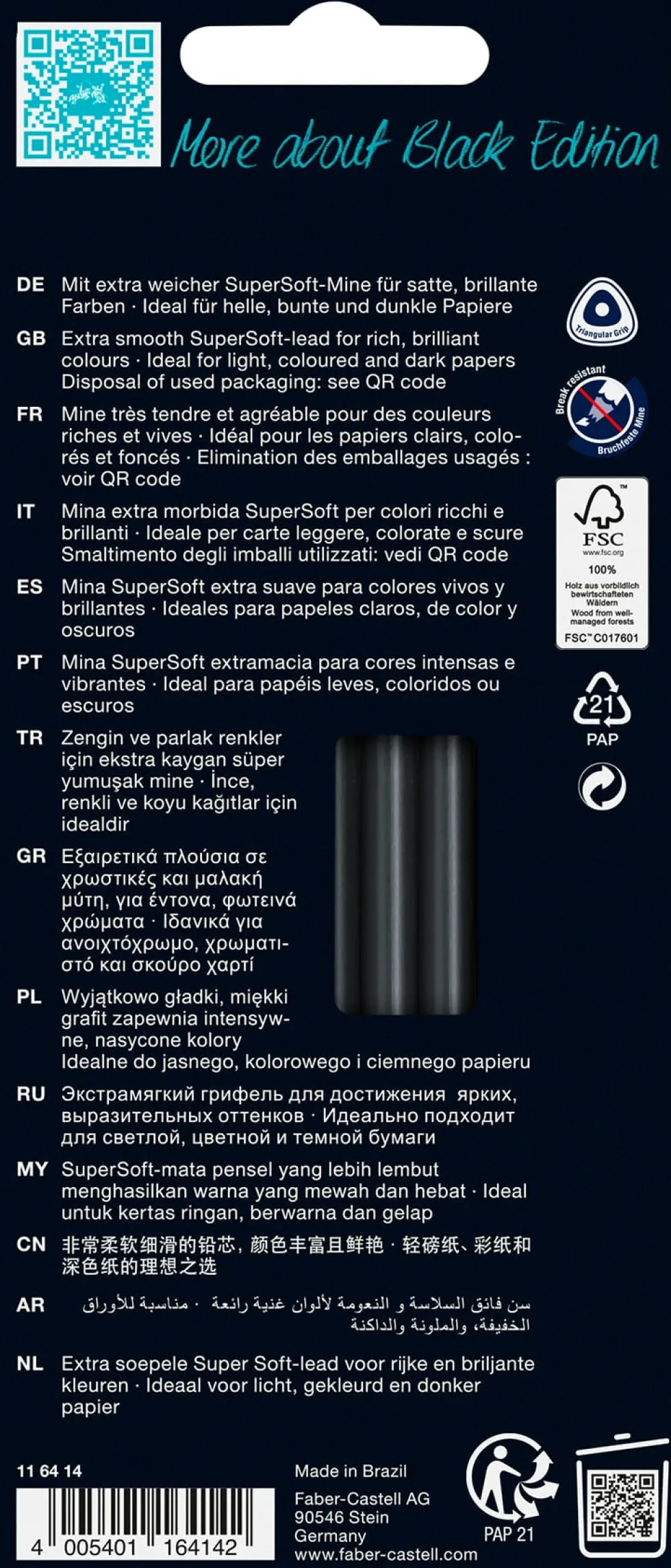 Färgpenna Black Edition Skin tones 12/fp