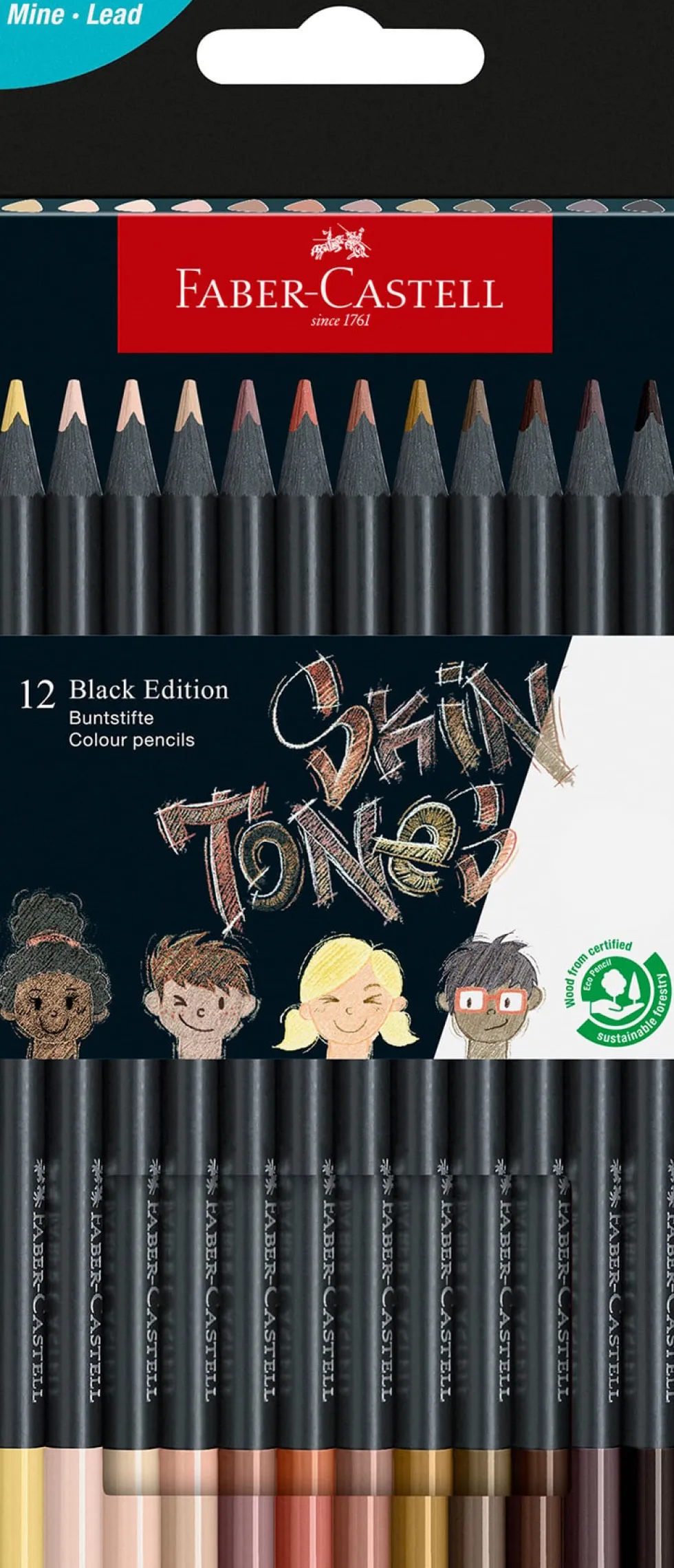 Färgpenna Black Edition Skin tones 12/fp