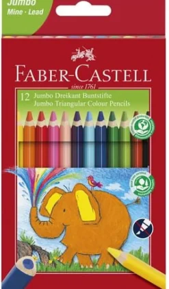 Färgpenna Jumbo trekant 12 färger/fp