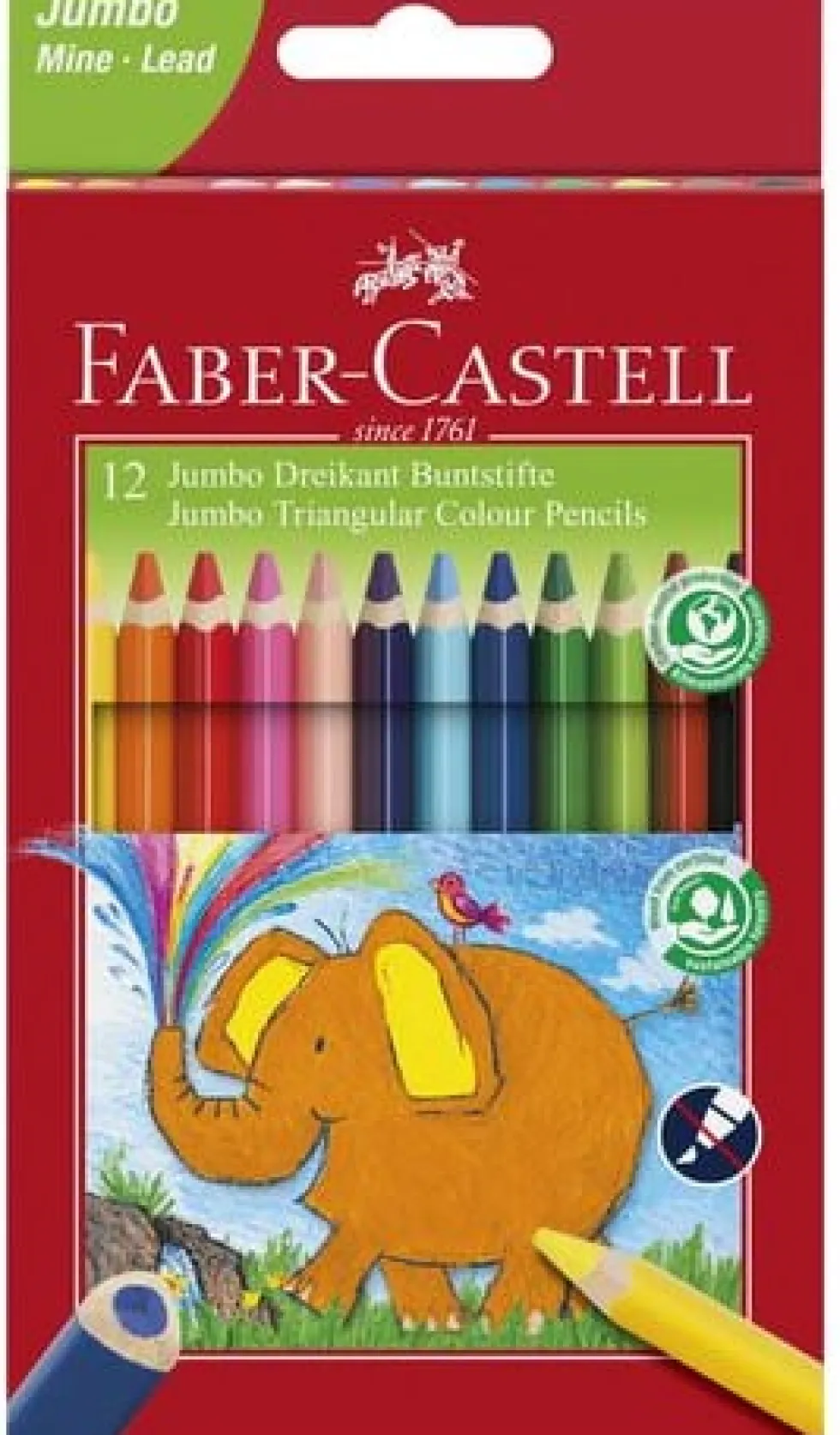 Färgpenna Jumbo trekant 12 färger/fp