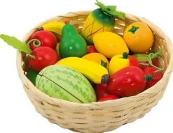 Fruktkorg med frukter i trä 23