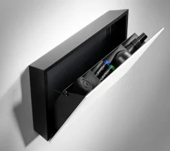 Förvaringsbox Lintex Mood, vit glas/svart aluminium