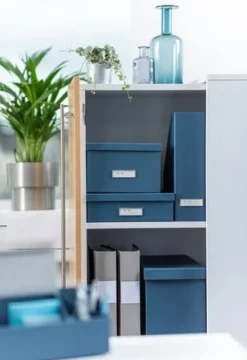 Förvaringsbox m.lock kartong Blå