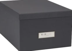 Förvaringsbox m.lock kartong Grå
