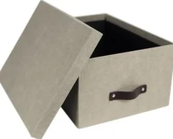 Förvaringsbox m.lock kartong Linne