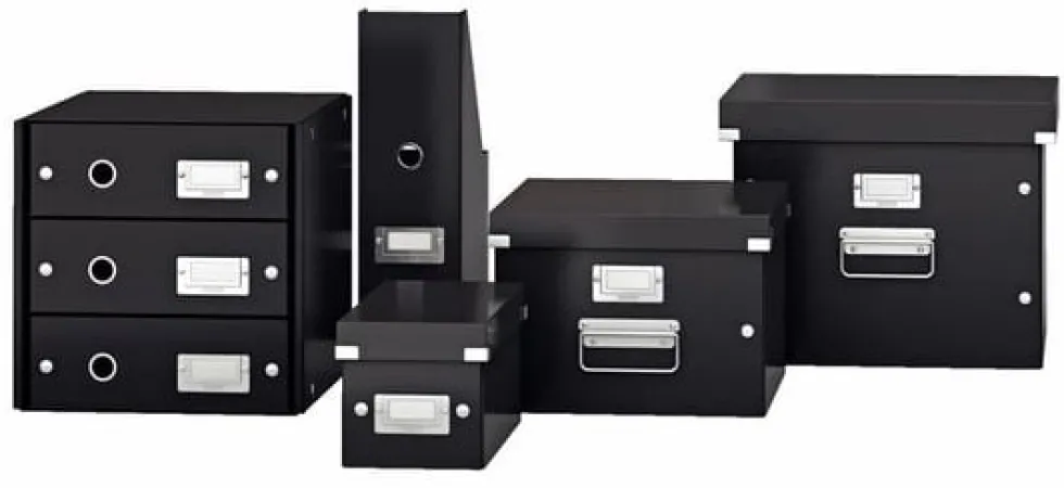 Förvaringslåda CD Click & Store Svart, 143x136x352mm