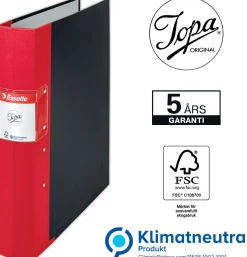 Gaffelpärm JOPA A4 Trärygg Röd, 60mm