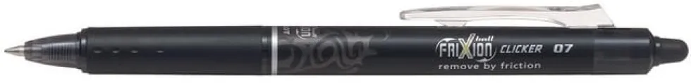 Gelkulpenna PILOT Frixion Clicker Medium Svart, 0.7mm, raderbar