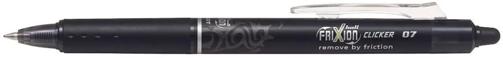 Gelkulpenna PILOT Frixion Clicker Medium Svart, 0.7mm, raderbar