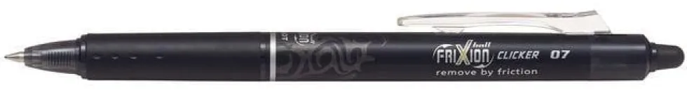 Gelkulpenna PILOT Frixion Clicker Medium Svart, 0.7mm, raderbar